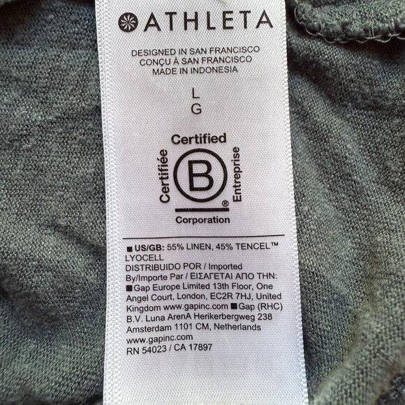Athleta Size L Gray Linen Blend Sleeveless Racerback Lightweight Tank Top - Picture 8 of 10